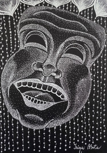 Σχέδιο με τίτλο "Laughing at the pai…" από Irina Bbota, Αυθεντικά έργα τέχνης, Γέλη στυλό
