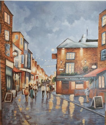 Painting titled "The Irish pub" by Irina Beiu, Original Artwork, Oil