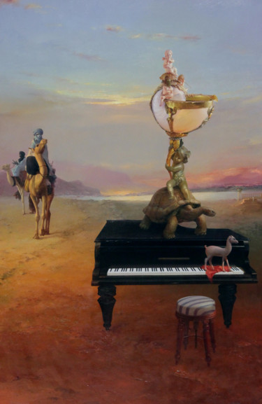 Картина под названием "In search of the Gr…" - Vladimir Novikov, Подлинное произведение искусства, Масло