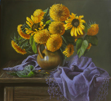 Картина под названием "GOLD OF SUMMER" - Irina Flowers, Подлинное произведение искусства, Масло