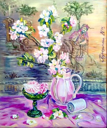 Картина под названием "цветы яблони" - Irina Garshina, Подлинное произведение искусства