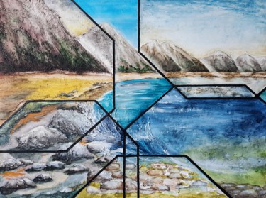 Deniz Manzarası Tablo, suluboya, soyut sanat, sanat eseri Irina Ges tarafından