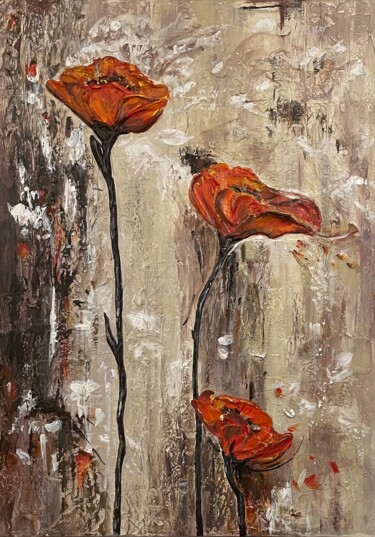 Картина под названием "Texture painting on…" - Irina Ges, Подлинное произведение искусства, Акрил