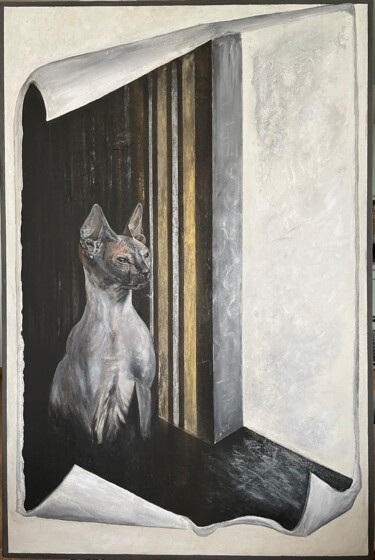 Pittura intitolato "“THE WATCHER”" da Irina Ges, Opera d'arte originale, Argilla