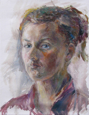 Картина под названием "Автопортрет" - Irene Kruglov, Подлинное произведение искусства, Масло