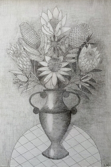 Tekening getiteld "Waratah, Banksia, P…" door Irina Rabeja, Origineel Kunstwerk, Potlood