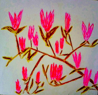 Painting titled "Magnolias" by Irina Rabeja, Original Artwork, Pastel