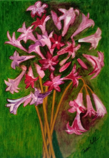 Картина под названием "Magic Lilies Bunch" - Irina Rabeja, Подлинное произведение искусства, Масло