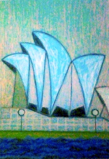 Peinture intitulée "Sydney Opera House…" par Irina Rabeja, Œuvre d'art originale, Pastel
