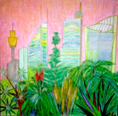Painting titled "Sydney View" by Irina Rabeja, Original Artwork, Pastel