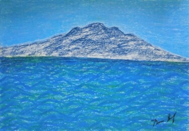 Painting titled "Rangitoto Island" by Irina Rabeja, Original Artwork, Pastel