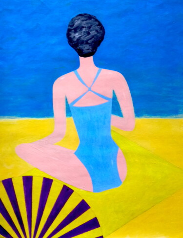 Painting titled "On Beach" by Irina Rabeja, Original Artwork, Acrylic