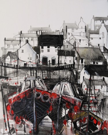 Malerei mit dem Titel "Crail Harbour, Fife…" von Irina Rumyantseva, Original-Kunstwerk, Acryl