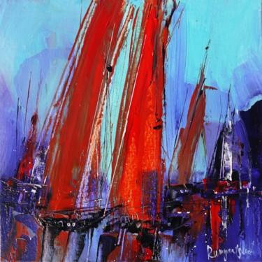 Painting titled "Boat Race 7" by Irina Rumyantseva, Original Artwork, Acrylic