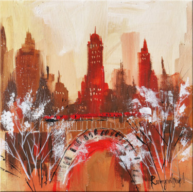 Painting titled "New York Express 6" by Irina Rumyantseva, Original Artwork, Acrylic