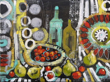 Ζωγραφική με τίτλο "Fruit Table 3" από Irina Rumyantseva, Αυθεντικά έργα τέχνης, Ακρυλικό