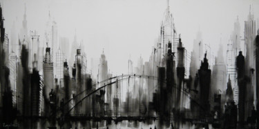 Peinture intitulée "View Over Manhattan" par Irina Rumyantseva, Œuvre d'art originale, Acrylique