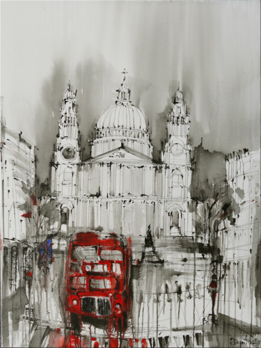 Malarstwo zatytułowany „St Paul's Cathedral…” autorstwa Irina Rumyantseva, Oryginalna praca, Akryl