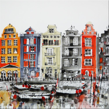 Ζωγραφική με τίτλο "Wonderful Amsterdam" από Irina Rumyantseva, Αυθεντικά έργα τέχνης, Ακρυλικό