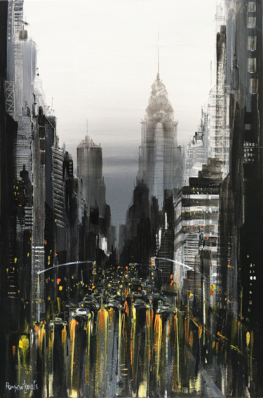 Картина под названием "New York Skyline -…" - Irina Rumyantseva, Подлинное произведение искусства, Акрил