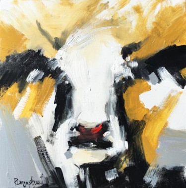 Malerei mit dem Titel "Cow C02N02" von Irina Rumyantseva, Original-Kunstwerk, Acryl