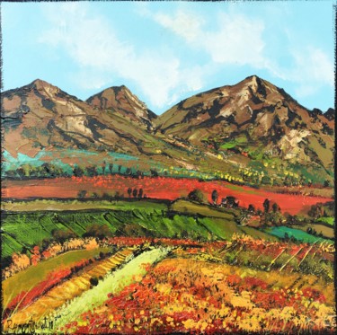 Pintura intitulada "Mountainside Pastur…" por Irina Rumyantseva, Obras de arte originais, Acrílico