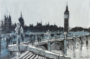 Schilderij getiteld "London Skyline C01N…" door Irina Rumyantseva, Origineel Kunstwerk, Acryl