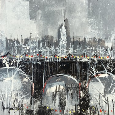 Картина под названием "London Festive Ligh…" - Irina Rumyantseva, Подлинное произведение искусства, Акрил