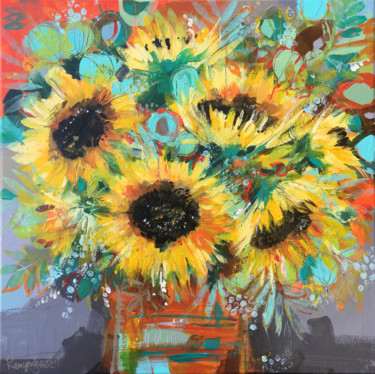 Malarstwo zatytułowany „Sunflowers Still Li…” autorstwa Irina Rumyantseva, Oryginalna praca, Akryl