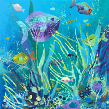 Картина под названием "Tropical Fish" - Irina Rumyantseva, Подлинное произведение искусства, Акрил