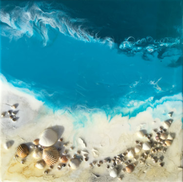 Collagen mit dem Titel "On The Shore 3" von Irina Rumyantseva, Original-Kunstwerk