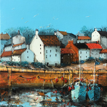 Painting titled "Crail Harbour Side" by Irina Rumyantseva, Original Artwork, Acrylic