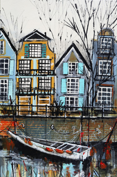 Schilderij getiteld "Amsterdam C01N01" door Irina Rumyantseva, Origineel Kunstwerk, Acryl