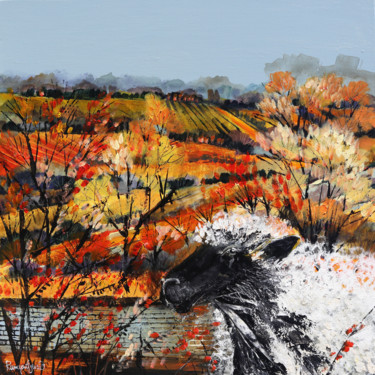 Painting titled "Sheep In The Countr…" by Irina Rumyantseva, Original Artwork, Acrylic