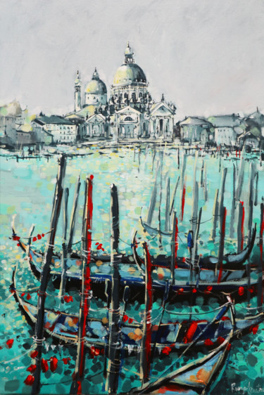 Pintura intitulada "St Mark's Basilica" por Irina Rumyantseva, Obras de arte originais, Acrílico