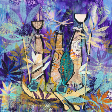 African Tribal Women C01N05 Painting titled "African Tribal Wome…" by Irina Rumyantseva, Original Art, Acrylic Mounted on Stretcher frame