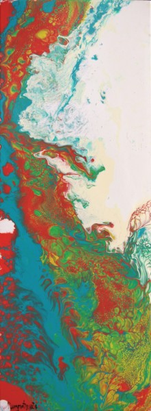 「Chasing Waterfalls」というタイトルの絵画 Irina Rumyantsevaによって, オリジナルのアートワーク, アクリル ウッドストレッチャーフレームにマウント