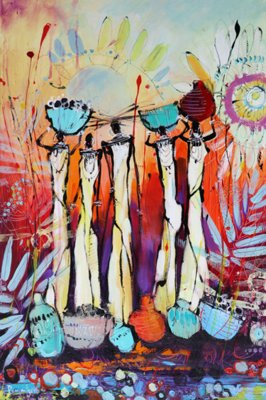 African Sunset Картина под названием "African Sunset" - Irina Rumyantseva, Подлинное произведение искусства, Акрил Установлен на Подрамник