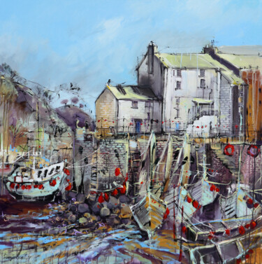 Polperro, Cornwall 2021 Peinture intitulée "Polperro, Cornwall…" par Irina Rumyantseva, Œuvre d'art originale, Acrylique Monté sur Châssis