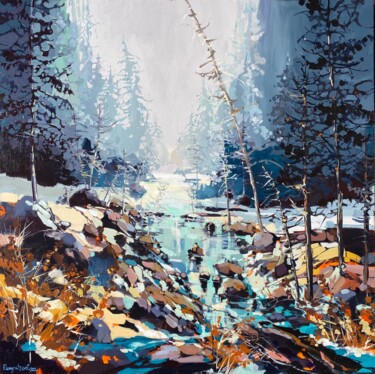 Pintura intitulada "Where The River Run…" por Irina Rumyantseva, Obras de arte originais, Acrílico Montado em Armação em mad…