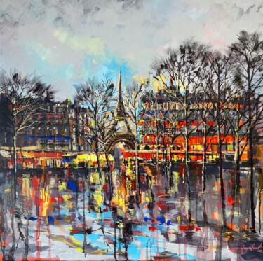 Картина под названием "Paris" - Irina Rumyantseva, Подлинное произведение искусства, Акрил Установлен на Деревянная рама для…