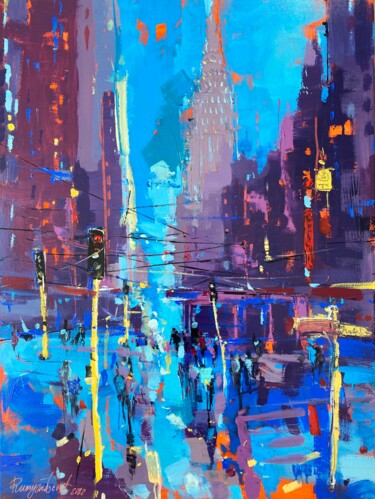 Ζωγραφική με τίτλο "New York Skyline -…" από Irina Rumyantseva, Αυθεντικά έργα τέχνης, Ακρυλικό