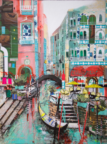 Peinture intitulée "Venice For The Day" par Irina Rumyantseva, Œuvre d'art originale, Acrylique