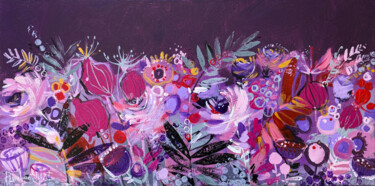 제목이 "Pink Blooms"인 미술작품 Irina Rumyantseva로, 원작, 아크릴 나무 들것 프레임에 장착됨