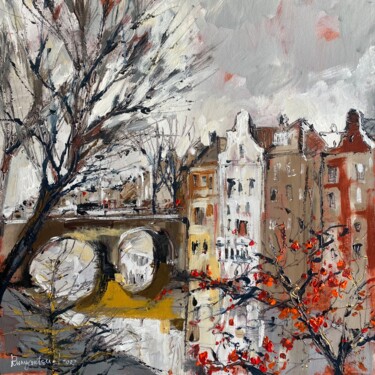 Картина под названием "Amsterdam - Herengr…" - Irina Rumyantseva, Подлинное произведение искусства, Акрил Установлен на Дере…