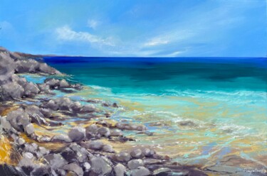 Картина под названием "Deserted Coast" - Irina Rumyantseva, Подлинное произведение искусства, Акрил Установлен на Деревянная…