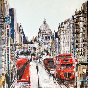 Картина под названием "London - Route To S…" - Irina Rumyantseva, Подлинное произведение искусства, Акрил Установлен на Дере…