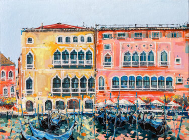 Painting titled "Venice - Palazzo Gi…" by Irina Rumyantseva, Original Artwork, Acrylic Mounted on Wood Stretcher frame