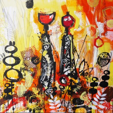 Painting titled "African Heat" by Irina Rumyantseva, Original Artwork, Acrylic