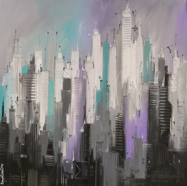 Malerei mit dem Titel "Inner City Lights" von Irina Rumyantseva, Original-Kunstwerk, Acryl